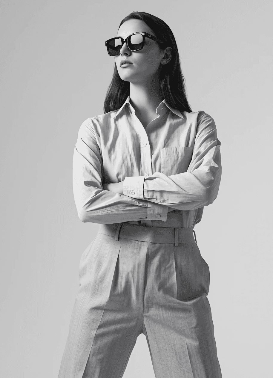 Soft greyscale portrait with flowing fabric and motion blur
