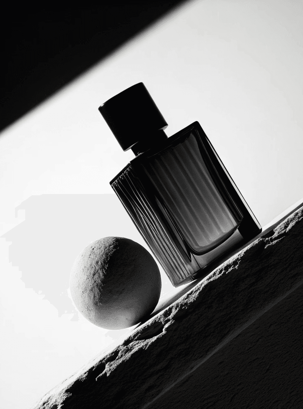 Transparent glass bottle with clean white background, product shot